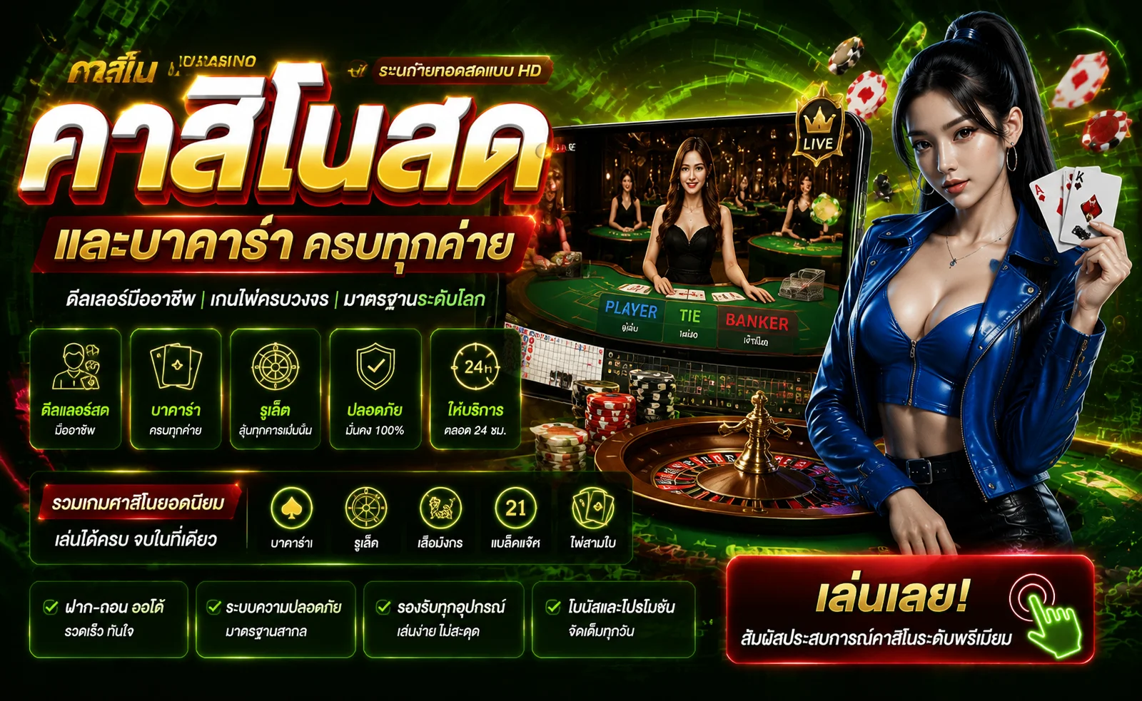 หน้าโต๊ะบาคาร่าสดในระบบคาสิโนออนไลน์ SOI88